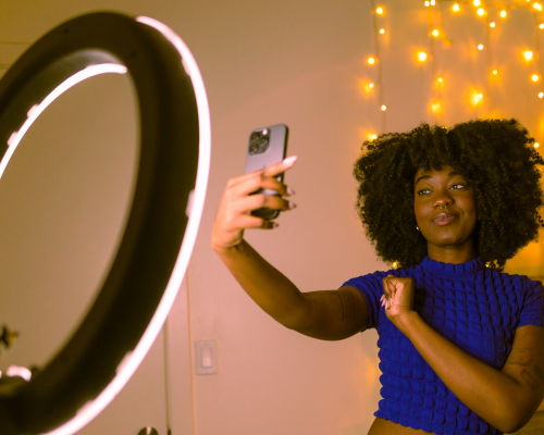 Creator making social media video